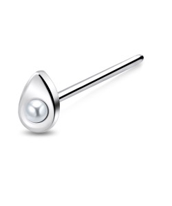 Pear Pearl Silver Straight Nose Stud NSKA-202p 